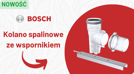 NOWOŚĆ - Kolano spalinowe ze wspornikiem