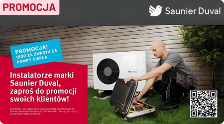 Promocja - 1500 zł za zakup pompy ciepła Saunier Duval
