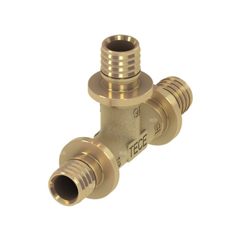 Trójnik TECE flex 90' mosiądz 40 mm (końcówka wtykowa x końcówka wtykowa x końcówka wtykowa)