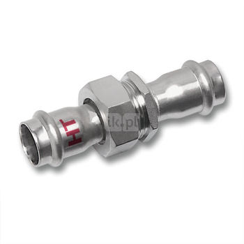 Śrubunek SANHA NiroSan Press Industry trzyczęściowy, stal nierdzewna, 42 mm (zw x zw)