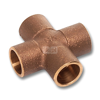 Czwórnik SANHA 4180 brąz 18 mm, lut wewnętrzny x lut wewnętrzny x lut wewnętrzny x lut wewnętrzny