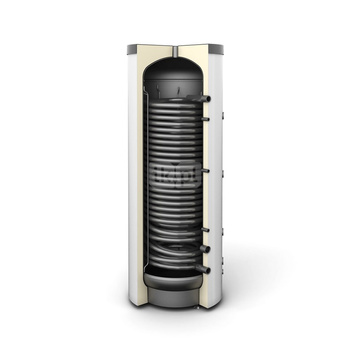 Zbiornik buforowy stojący GALMET SG(B) 250L, z wężownicą, izolacja: pianka poliuretanowa, kolor: skay biały