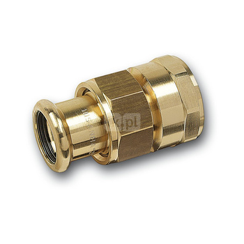 Śrubunek SANHA PURAPRESS trzyczęściowy, miedź, 22 mm x 3/4'' (zw x GW)