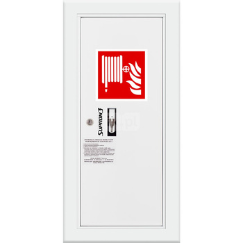 Hydrant DN 25 wnękowy boczny, wąż 20 m, zamek patent, RAL 9003 prawy