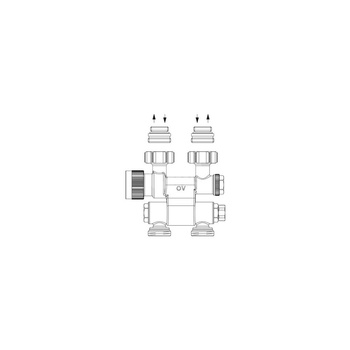 Multiblock TF, podwójne przyłącze do instalacji 1- lub 2-rurowej, z nastawą wstępną, GW 1/2