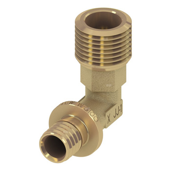 Nypel przejściowy 90' TECE flex, mosiądz, 20 mm x 1/2'' (zz x GZ)