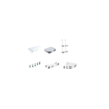 EMOTION wieszak na ręcznik regulowany z półką, biały