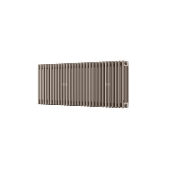 Grzejnik żeberkowy INSTAL-PROJEKT TUBUS 4 stal, podłączenie dolne v odwracalne, rozstaw 50 mm 570 x 605 mm, kolor cappuccino (RAL 1019), moc 1048 W