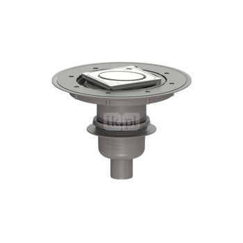 Wpust KESSEL Classic z 1 przyłączem DN 50, odpływ pionowy (zdejmowany), kratka 95x95mm stal nierdzewna