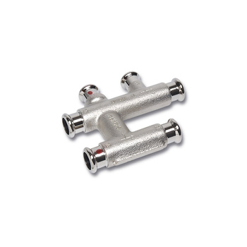 Trójnik Concept By SANHA Therm krzyżowy stal (niklowanie) 22 mm x 18 mm x 22 mm MZ