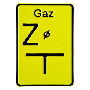 Tabliczka oznaczeniowa z aluminium "W" (wydmuch,gaz)