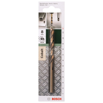 Wiertła do metalu HSS-Co, DIN 338 D = 8,0 mm, L = 117 mm