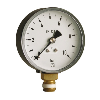 Manometr z rurką Bourdona AFRISO RF grzewczy 0/10 bar G1/4B radialne fi 63 mm, kl. 2.5%