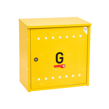 Skrzynka gazowa, 450x450x250, naścienna, metalowa, ze skośnym daszkiem - popielata(na gazomierz G4/G6 bez reduktora)