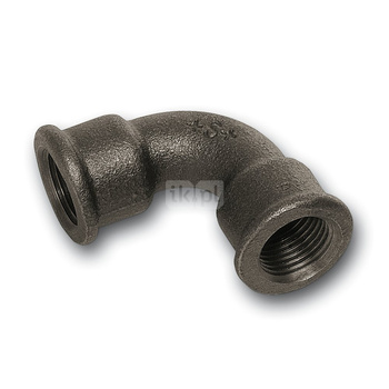 Łuk 90' SANHA 2A#, żeliwo (czarny), 3/4'' (GW)