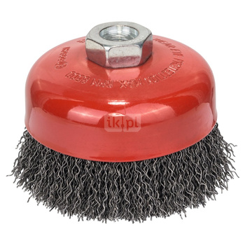 Szczotka garnkowa z drutu falistego 100 mm stalowa