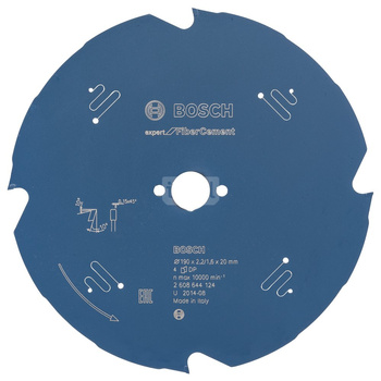 Ostrze do piły tarczowej Expert for Fibre Cement KSB EXPERT FOR F.C. 190X20X2,2 4T