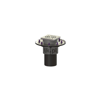 Wpust KESSEL Ecoguss z 1 przyłączem DN 100, odpływ pionowy (zdejmowany), kratka 120x120mm stal nierdzewna