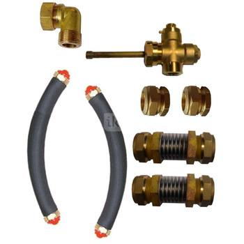 Komplet przyłączeniowy kolektorów słonecznych płaskich, pionowych, meandrycznych, z absorberem miedzianym - do zestawu 7 kolektorowego