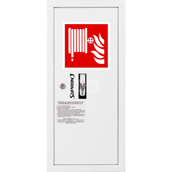 Hydrant DN 52 zawieszany boczny ze zwijadłem, wąż 15 m, zamek patent, RAL 9003 prawy