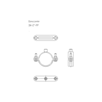 Obejma mocująca masywna NICZUK DN 58-61 mm 2 (ocynk galwaniczny)
