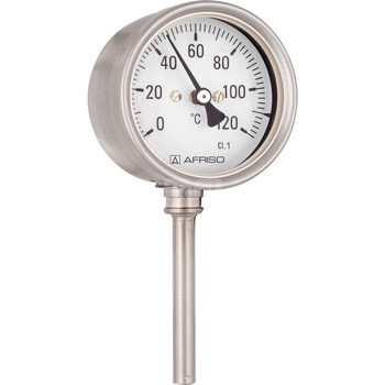 Termometr bimetaliczny AFRISO BiTh Ch, D402 fi 100 mm 0…160'C tuleja 150 mm połączenie rad