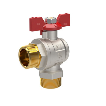 Zawór kulowy SENA VA30 kątowy Ni-free, 1/2GZ x 1/2GZ, pokrętło motylkowe