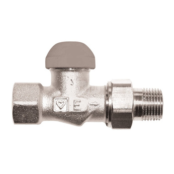 Zawór grzejnikowy termostatyczny HERZ TS-90-E prosty, połączenie 1/2'' (niklowanie)