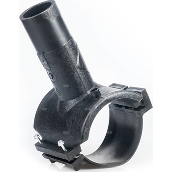 Odgałęzienie siodłowe PE 90x 32 czarne z obejmą WEBA