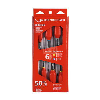 Zestaw wkrętaków EUROLINE (płaski 3,5 -4 -5,5 -6,5 -PH1 -PH2)