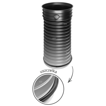 Rura PP dwuścienna z kielichem SN 8 i z uszczelką MCEM 400 x 3000 SN8