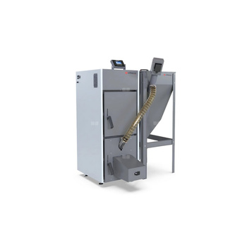 Kocioł na pellet VITECO HEAT NextPell Plus z palnikiem samoczyszczącym Defro zamontowanym od frontu 20 kW z zasobnikiem o pojemności 235 l