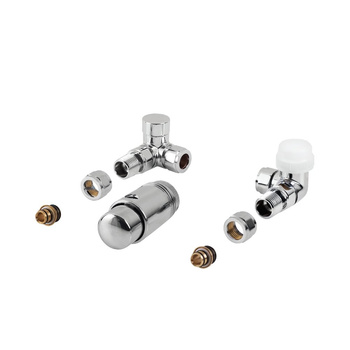 PHA-037 Kpl. termostatyczny "lewy" z nastawą wstępną do podłączenia grzejnika łazienkowego chrom