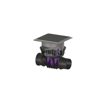 Zawór zwrotny (zasuwa burzowa) Staufix DN 150 z pokrywą czarną z dwoma klapami z tworzywa