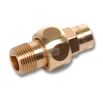 Śrubunek SANHA 4341G trzyczęściowy, brąz, 15 mm x 3/8'' (lut wewnętrzny x GZ)