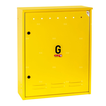 Skrzynka gazowa, 700x850x250, wolnostojąca, metalowa, ze skośnym daszkiem - popielata (na dwa gazomierze w pionie)