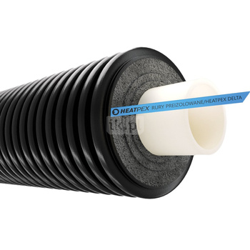 Rura preizolowana HEATPEX DELTA PEX SANI UNO 1 x pex-a 63 / 160 mm, izolacja pe