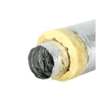 Przewód elastyczny izolowany ISOFLEX DN 203 grubość izolacji 50 mm, długość przewodu 5 mb, przeznaczony do systemów wentylacji mechanicznej z rekuperacją, wewnętrzna ściana przewodu gładka