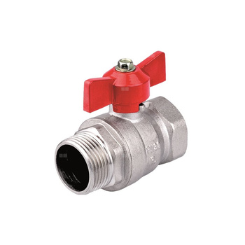 Zawór kulowy PERFEXIM PHA-004 mosiądz niklowany, PN30 3/4'' GZ x GW, uchwyt: motylek (niebieski)