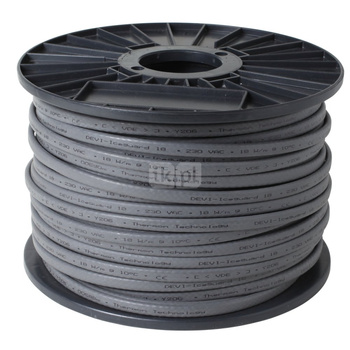 Kabel grzejny DEVIiceguard 18 czarny 100m bęben