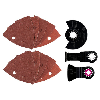 13-częściowy zestaw uniwersalny Starlock ACZ 85 EB (1x), AIZ 32 APB (1x), ATZ 52 SFC (1x), papiery ścierne Wood & Metal (10x)