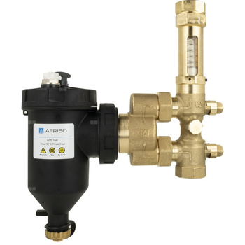 Zespół armatury serwisowej AHS 560 do pomp ciepła, z separatorem zanieczyszczeń ADS 160, z przepływomierzem 5÷42 l/min, przyłącza GW G1''