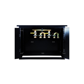 Punkt redukcyjno-pomiarowy na 2 gazomierze G4/G6, w poziomie, w skrzynce metalowej 1050x700x250 -popielaty