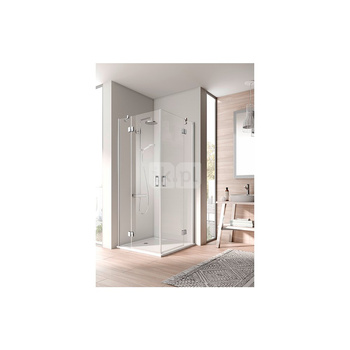 Kermi wej. narożne, cz. lewa Osia ESL 1200x 2000 BV: 1175-1200 srebro wysoki połysk, szkło ESG przezroczyste z Clean