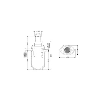 Separator tłuszczu EasyClean ground GW Direct-L NS12,5 170D