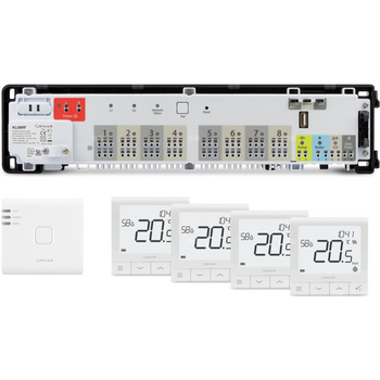 SALUS StartPack Premium RF - zestaw bezprzewodowego sterowania ogrzewaniem podłogowym z zarządzaniem przez Internet: KL08RF230V,  UG800, 4 x SQ610RF