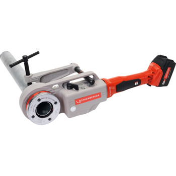 SUPERTRONIC 2000E z imadłem z głowicami BSPT R 1/2"-3/4"-1"-1 1/4"-1 1/2"-2" z adapterem ROFIX z akumulatorem LI 8.0AH Li-HD 18V i ładowarką CAS