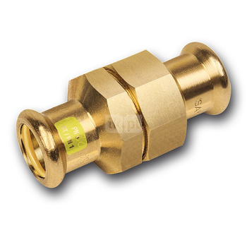 Śrubunek SANHA Press Gas trzyczęściowy, Cu, 22 mm x 3/4'' (zw x GW)