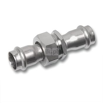 Śrubunek SANHA NiroSan Press trzyczęściowy, stal nierdzewna, 54 mm (zw x zw)