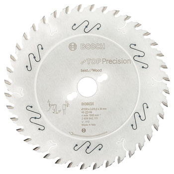 Tarcza pilarska Top Precision Best for Wood TOPPREC WOOD/T 250X30X3.2/2.2 40Z ATB